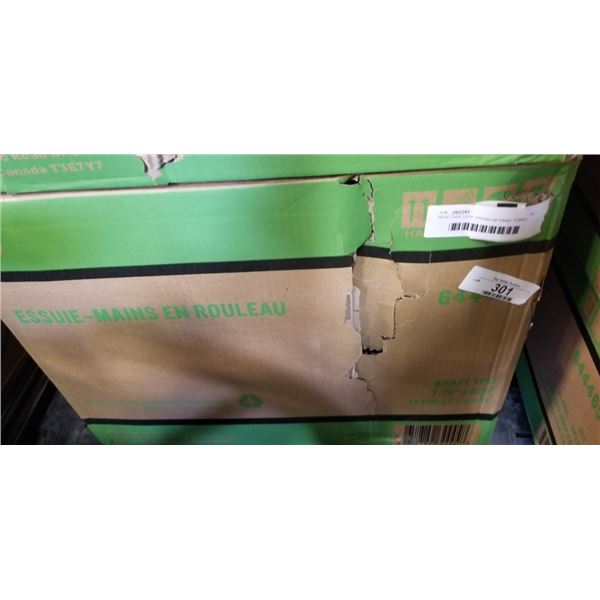 NEW CASE LEAF PREMIUM HAND TOWEL ROLLS -12 ROLLS, 7.75" x 600FT