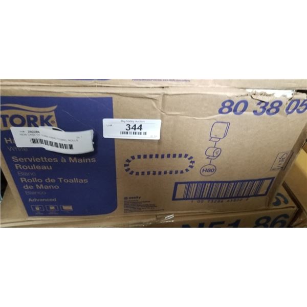 NEW CASE OF TORK HAND TOWEL ROLLS WHITE