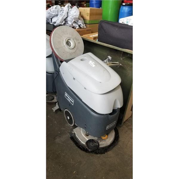 ADVANCE SC450 COMMERCIAL FLOOR CLEANER, BUUILT IN CHARGER, TURNS ON