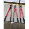 Image 1 : 3 PAIRS OF 24 INCH RED BOLT CUTTERS