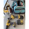 Image 1 : DEWALT 20V CORDLESS TYOOL SET INCLUDING 6-1/2 INCH CIRCULAR SAW, BRUSHLESS COMPACT SAWSALL, DRILL AN