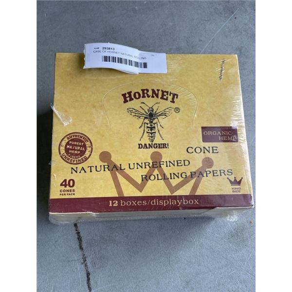 CASE OF HORNET NATURAL ROLLING PAPER CONES, 12 BOXES OF 20 CONES