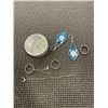 Image 1 : SMALL CONTAINER W/ CZ STONES, 3 RINGS AND 2 PAIRS OF 925 EARRING