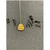 Image 3 : VINTAGE GENUINE TIGERS EYE STONE PENDANT HAND CARVED W/ GOLD TONE LINK CHAIN NECKLACE AND 7 BLACK CO