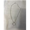 Image 1 : STERLING SILVER BOX LINK CAIN W/ PENDANT NECKLACE 19" LENGTH