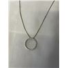 Image 2 : STERLING SILVER BOX LINK CAIN W/ PENDANT NECKLACE 19" LENGTH