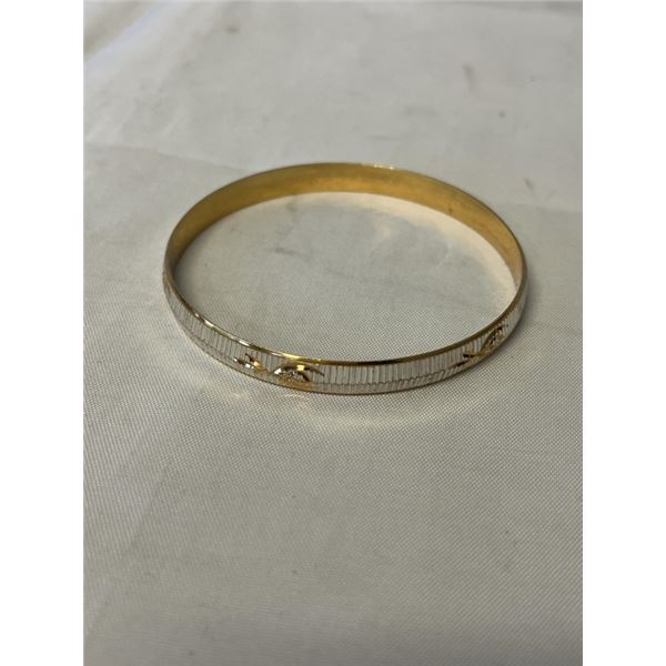 18K GOLD PLATED BANGLE, HAND CRAFTED, UNMARKED