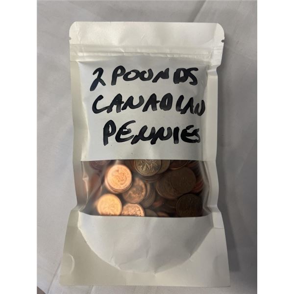 2 POUNDS CANADIAN PENNIES