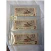 Image 1 : 3 1986 CANADIAN $2 BILLS MINT IN SEQUENCE 284-286
