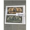Image 1 : 1937 CANADIAN 1 AND 2 DOLLAR KING GEORGE VI BANKNOTES