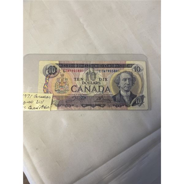 1971 $10 BILL VERY FINE CONDITION