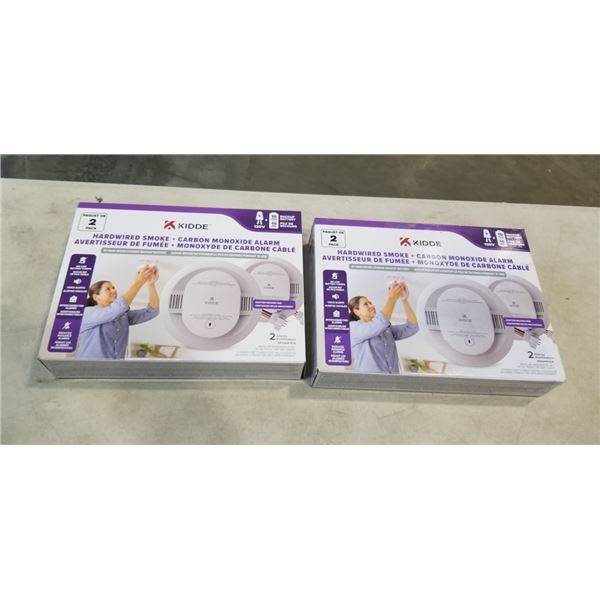 2 KIDDE 2 PACKS OF HARDWIRED SMOKE AND CARBON MONOXIDE ALARMS