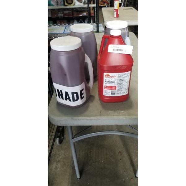 3 JUGS OF MARINADE AND 4L KETCHUP