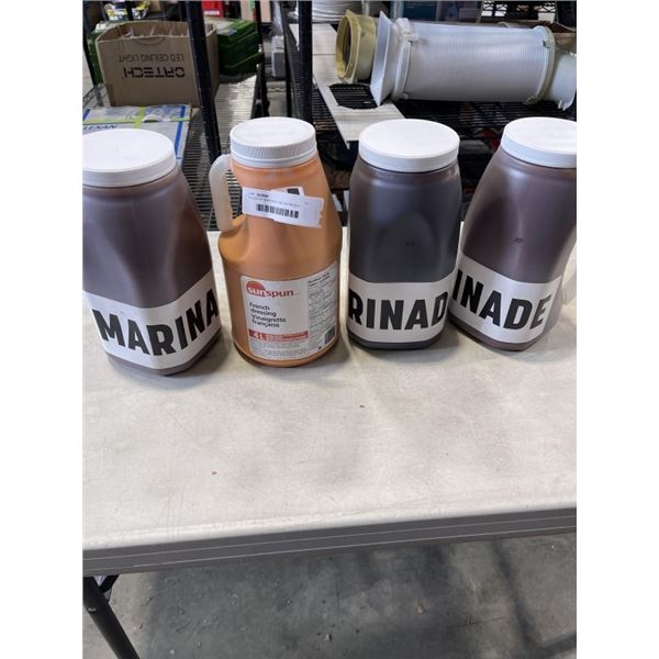 3 JUGS OF MARINADE AND 4L FRENCH DRESSING