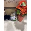 Image 5 : BOX AND BAG OF HOUSEHOLD ITEMS, CRAFT SUPPLIES, DOG VESTS, WORK OUT PULLEYS, ETC