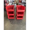 Image 4 : 6 AKRO RED STACKING ORGANIZER BINS 20" D X 12" W, AND 8" TALL