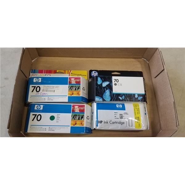 4HP 70 COLOUR INK CARTIDGES 130ML FOR HP DESIGNJET SERIES - RETAIL OVER $400