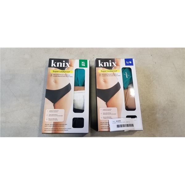 2 KNIX 3 PACKS, SIZE L AND XL