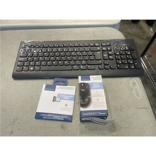 INSIGNIA WIRELESS KEYBOARD AND MOUSE COMBO WITH BLUETOOTH ADAPTER