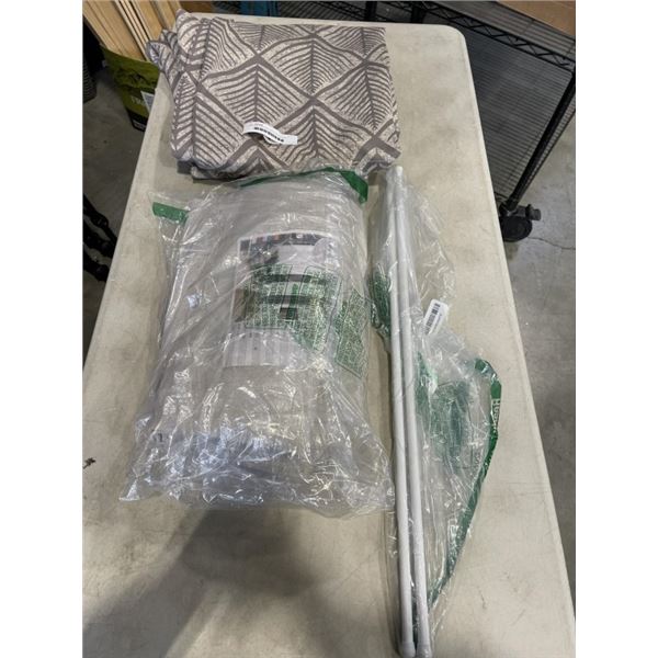 2 AS NEW CURTAINS AND CURTAIN ROD