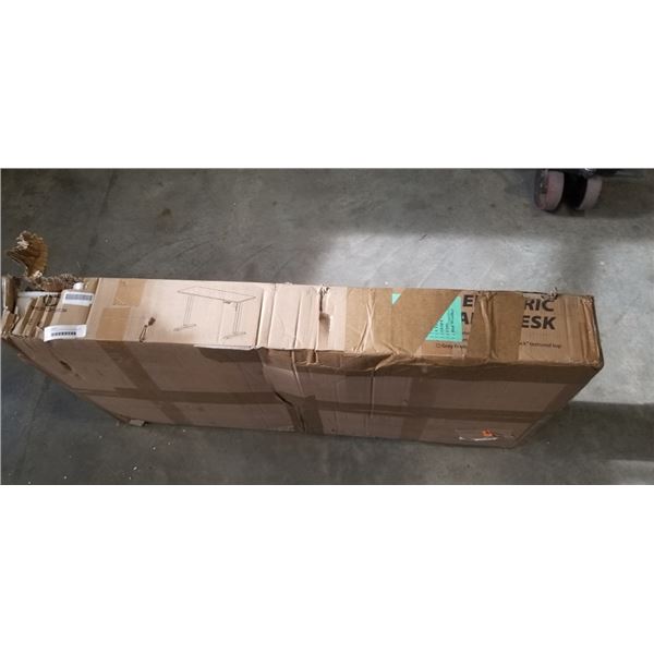 TECHORBITS ELECTRIC SIT TO STAND DESK BLACK FRAME BROWN BUCTER BLOCK TABLE TOP