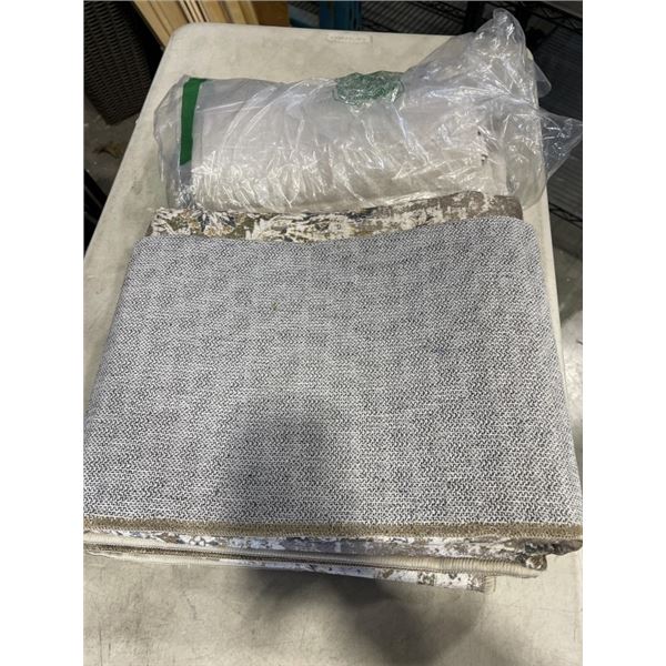 LOT OF NEW RUG AND CURTAIN