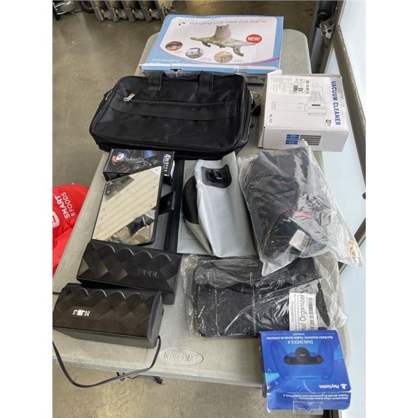LAPTOP BAG, VACUUM CLEANER, DRY BAGS, SPEAKERS, ETC