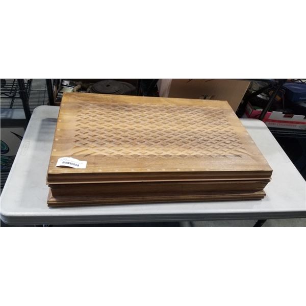 UNIQUE HAND MADE WOODEN CARVED AND INLAID BOX, 32X19 INCH