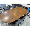Image 5 : VINTAGE WALNUT DINING TABLE AND 4 LEATHER CHAIRS