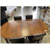 Image 6 : VINTAGE WALNUT DINING TABLE AND 4 LEATHER CHAIRS