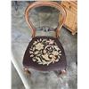 Image 2 : ANTIQUE BALLOON BACK CHAIR AND SIDE TABLE