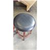 Image 2 : PAIR OF BLACK LEATHER AND BRASS NAIL HEAD SWIVEL BAR STOOLS