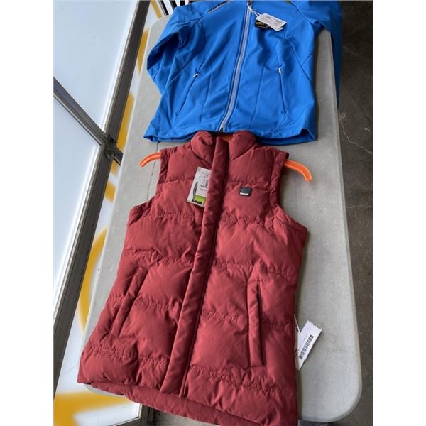 NEW LADIES SIZE SMALL BLUE JACKET AND LADIES SIZE XS VEST - RETAIL $134