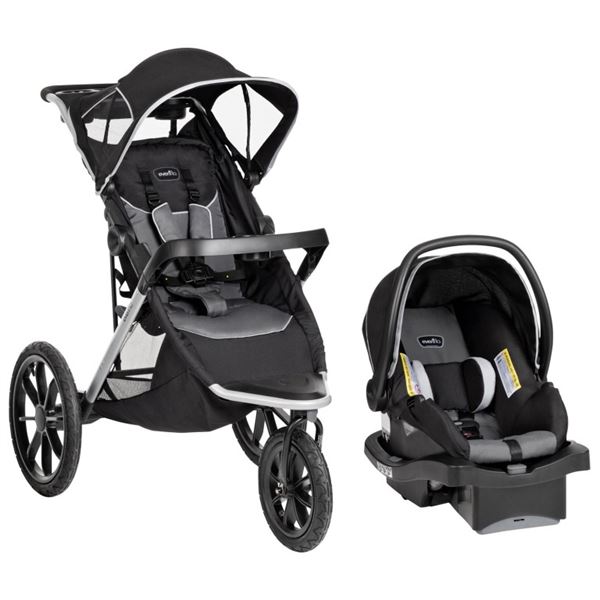 EVENFLO VICTORY PLUS JOGGING STROLLER W/ LITEMAX INFANT CAR SEAT, RETAIL $449