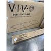 Image 2 : VIVO PLANK PATTERN 71'X36 TABLE TOP AND VIVO BLACK ELECTRIC SINGLE MOTOR DESK FRAME