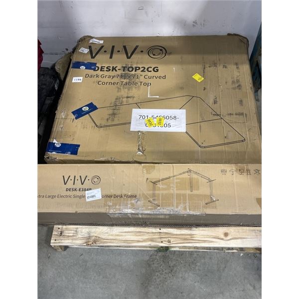 VIVO DARK GREYY 71'X 71' CURVED CORNER TBALE TOP AND VIVO BLACK EXTRA LARGE ELECTRIC SINGLE MOTOR CO