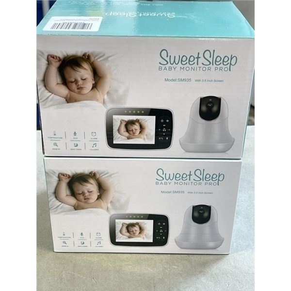 2 NEW SWEET SLEEP BABY MONITOR PRO, WITH 3.5 INCH SCREEN, TEMPERATURE, NIGHT VISION, ALARM, LULLABIE