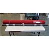 Image 1 : ROLL OF RED FABRIC, 56 INCH X 30FT APPROX. AND ROLL OF GREY FABRIC, 8X5FT ESTIMATE