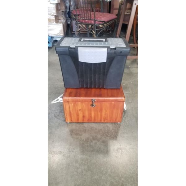 DECRATIVE WOODEN BOX AND PLASTIC TOOL CASE