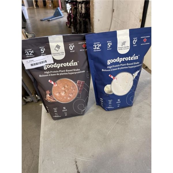 2 BAGS OF GOOD PROTEIN, FRENCH VANILLA AND CHOCOLATE MILK, 940GEACH BB 2027