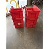 Image 3 : 6 AKRO RED STACKING ORGANIZER BINS 20" D X 12" W, AND 8" TALL