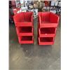 Image 4 : 6 AKRO RED STACKING ORGANIZER BINS 20" D X 12" W, AND 8" TALL