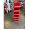 Image 5 : 6 AKRO RED STACKING ORGANIZER BINS 20" D X 12" W, AND 8" TALL