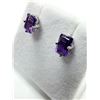 Image 2 : STERLING SILVER NATURAL AMETHYST EARRINGS, RETAIL $200.00.