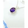 Image 3 : STERLING SILVER NATURAL AMETHYST PENDANT WITH STERLING SILVER CHAIN, RETAIL $350.00.