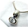 Image 3 : STERLING SILVER CZ PENDANT WITH STERLING SILVER CHAIN, RETAIL $300.00.