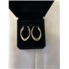 Image 3 : NEW 18K GOLD AND PLATINUM PLATED 38.0M TRIPLE HOOP EARRINGS