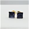 Image 1 : 10KT YELLOW GOLD NATURAL IOLITE EARRINGS, RETAIL $450.00.