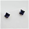 Image 3 : 10KT YELLOW GOLD NATURAL IOLITE EARRINGS, RETAIL $450.00.