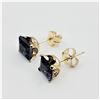 Image 4 : 10KT YELLOW GOLD NATURAL IOLITE EARRINGS, RETAIL $450.00.